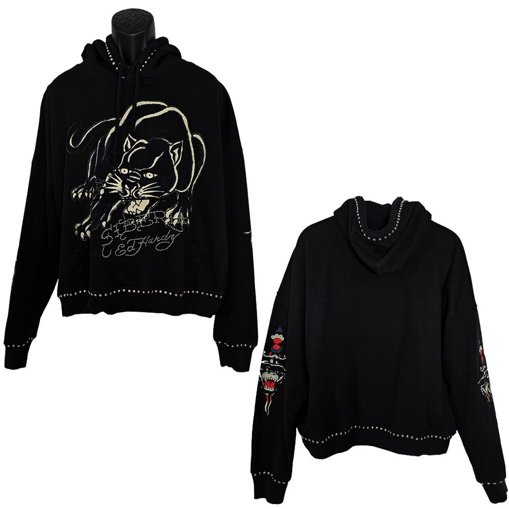 Black Panther Studded Unisex Black Hoodie